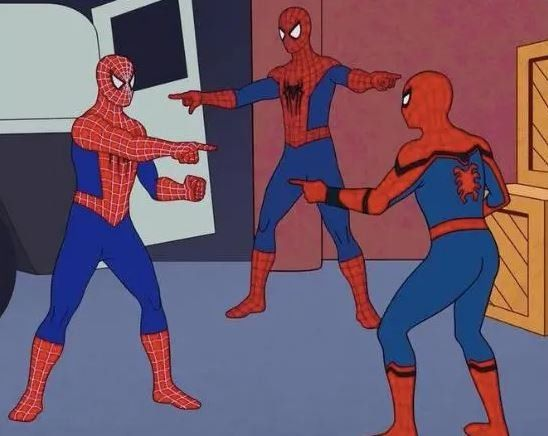 Three Spider-Men in a standoff